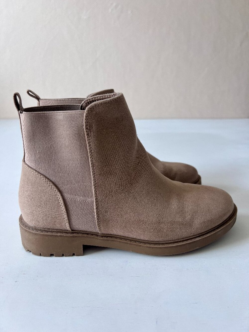 Esprit Selma Taupe Faux Suede Chelsea Lug Bootie - Size 9M